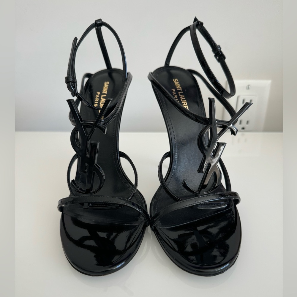 Saint Laurent
Opyum YSL Patent Ankle-Strap Sandals